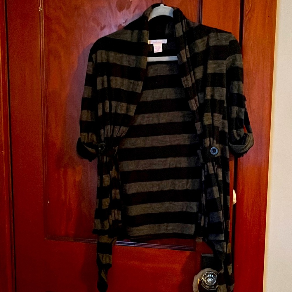 Extra small, Wet Seal black and gray striped cardigan
